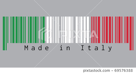 Barcode set the color of Italy flag,  green white and red color 69576388