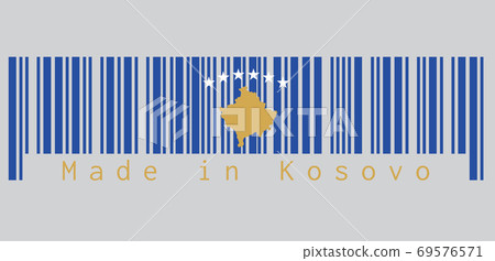 Barcode set the color of Kosovo flag, Barcode set the color of Kosovo flag, 69576571