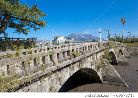 Tamae Bridge, one of the five stone bridges of the Kotogawa River built in the late Edo period 69576715