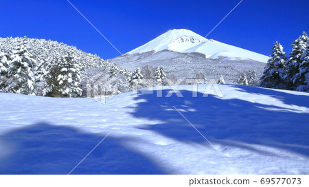 嚴冬,海平富士降雪早晨(水塚公園)靜岡縣 嚴冬,海平富士降雪早晨(水塚公園)靜岡縣 69577073