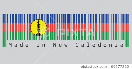Barcode set the color of New Caledonia flag,  69577260