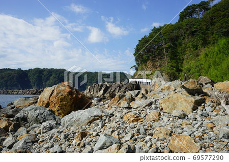 Scenery seen from the Sanriku Geopark Taro promenade 69577290