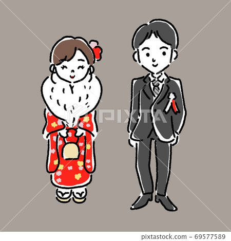 成人式男女 插圖素材 圖庫 成人式男女 插圖素材 圖庫