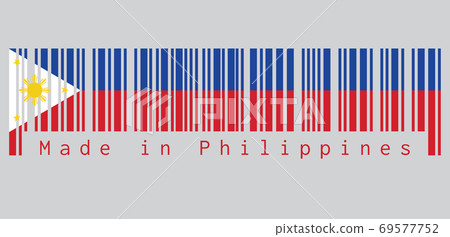 Barcode set the color of Philippines flag,  69577752