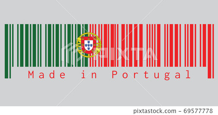 Barcode set the color of Portugal. flag,  69577778