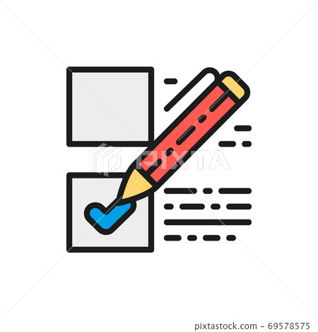 Vote Icon Check Voting, check mark on ballot, election... - Stock Illustration ...