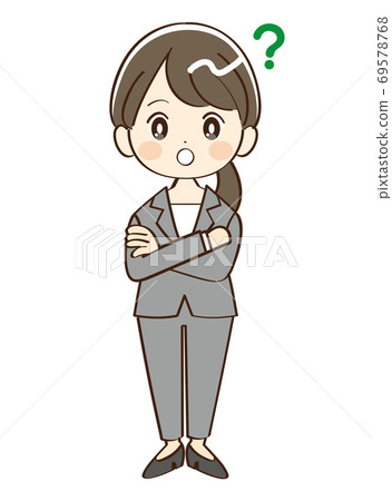 Woman, suit, doubt 69578768