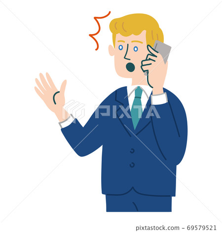 Suits, men, foreigners, blondes, mobile phones, smartphones, surprised 69579521