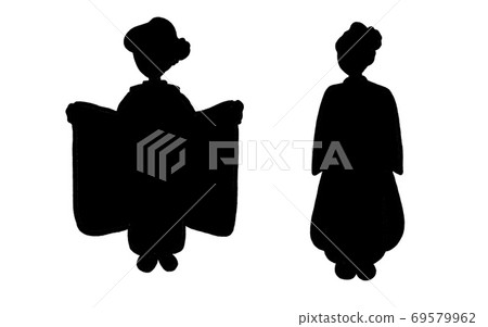 Furisode silhouette black 69579962