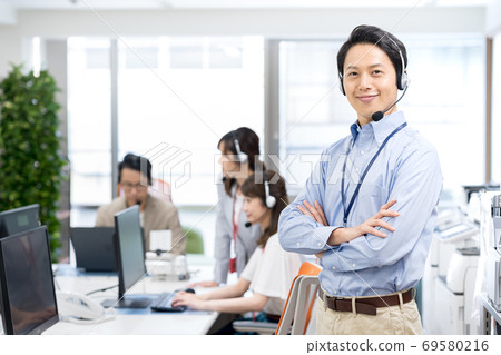 Business woman, office, operator 69580216