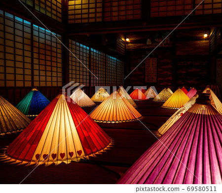 Japanese umbrella illumination Murakumo Gosho Mizuryuji monzeki Japanese umbrella illumination Murakumo Gosho Mizuryuji monzeki 69580511