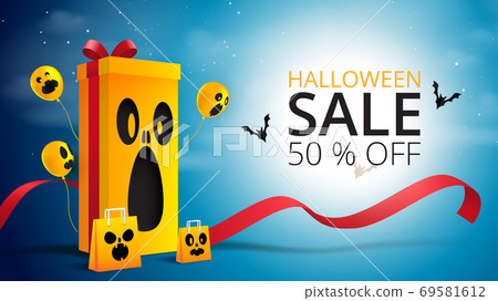 Happy Halloween banner or sale background paper... - Stock Illustration  [69581612] - PIXTA