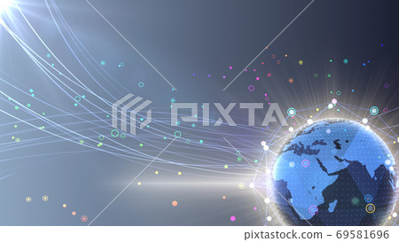Earth Space World World Digital Network Technology 3D Illustration 69581696