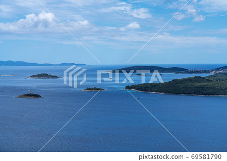 View on the Adriatic sea in Orebic, Peljesac peninsula, Dalmatia, Croatia View on the Adriatic sea in Orebic, Peljesac peninsula, Dalmatia, Croatia 69581790
