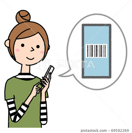 操作智能手機的年輕女子媽媽 操作智能手機的年輕女子媽媽 69582269