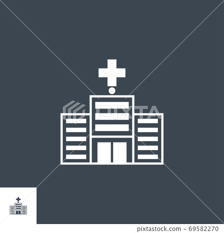 Hospital related vector glyph icon. 69582270