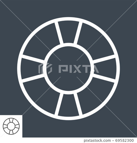 Lifebuoy Thin Line Vector Icon Lifebuoy Thin Line Vector Icon 69582300