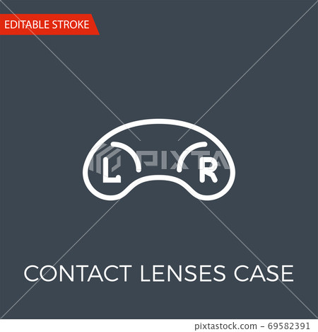 Contact Lenses Case Thin Line Vector Icon 69582391