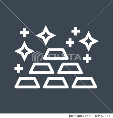 Gold Thin Line Vector Icon Gold Thin Line Vector Icon 69582444