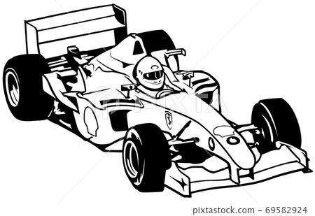 Black and White Formula One Race Car 69582924