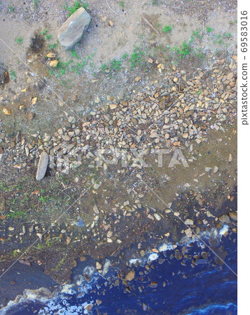 Lakeside scenery - Aerial photograph with drone (Inawashiro Lake / West Bank / Aizuwakamatsu City Fukushima Prefecture Akai Character House) 69583016