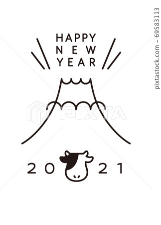 2021 New Year's card template / ox year / fashionable / simple / new year 2021 New Year's card template / ox year / fashionable / simple / new year 69583113