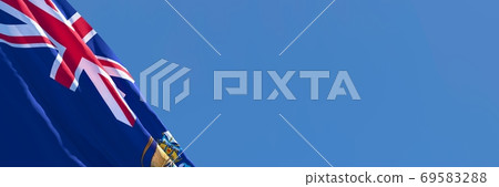 3D rendering of the national flag of Tristan da Cunha waving in the wind 3D rendering of the national flag of Tristan da Cunha waving in the wind 69583288