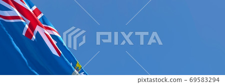 3D rendering of the national flag of South Georgia and the South Sandwich Islands waving in the wind 3D rendering of the national flag of South Georgia and the South Sandwich Islands waving in the wind 69583294