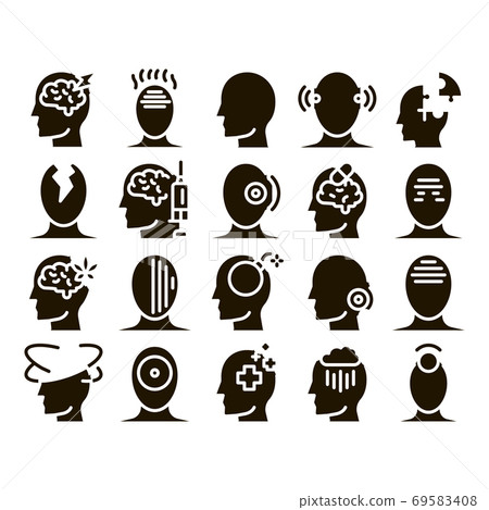 Headache Collection Elements Vector Icons Set 69583408