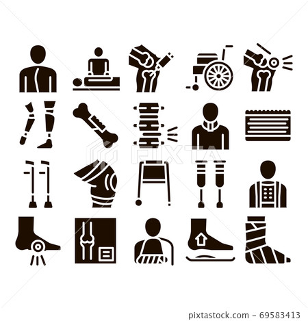 Orthopedic Collection Elements Vector Icons Set 69583413
