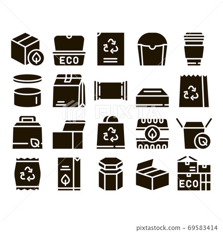 Packaging Collection Elements Vector Icons Set 69583414
