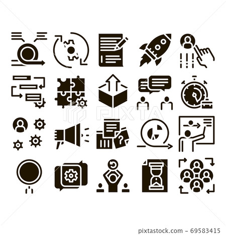Scrum Agile Collection Elements Vector Icons Set Scrum Agile Collection Elements Vector Icons Set 69583415
