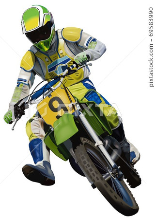 Motocross Man on a Trials Motorcycle Motocross Man on a Trials Motorcycle 69583990