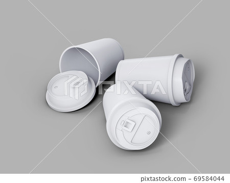 3d render lying coffee cups 69584044