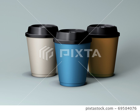 3d colorful paper coffee cups 69584076