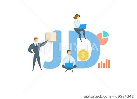 JD, Juris Doctor. Concept with keyword, people and icons. Flat vector illustration. Isolated on white. 69584348