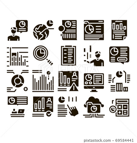 Statistician Assistant Glyph Set Vector Statistician Assistant Glyph Set Vector 69584441