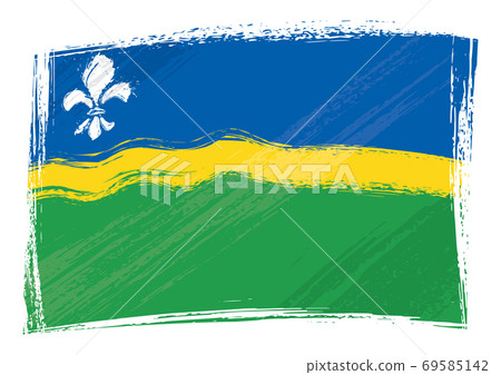 Grunge painted Flevoland region of Netherlands flag 69585142