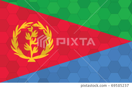 Eritrea flag illustration. Futuristic Eritrean flag graphic with abstract hexagon background vector. Eritrea national flag symbolizes independence. Eritrea flag illustration. Futuristic Eritrean flag graphic with abstract hexagon background vector. Eritrea national flag symbolizes independence. 69585237