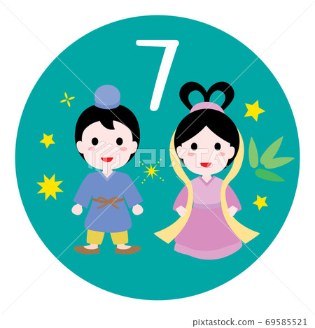 日曆季節圖圖標7月 日曆季節圖圖標7月 69585521