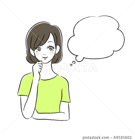 一個微笑的女人認為 69585602