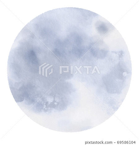 Beautiful watercolor full moon illustration 69586104