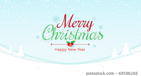 Merry Christmas and happy new year snow falling... - Stock Illustration ...