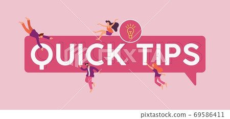 Quick tips illustration. Helpful solutions and suggestions newsletters and notes. 69586411
