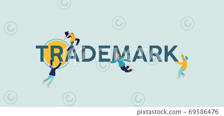 Trademark illustration. Business quality mark registered legal trade branding marketing word. Trademark illustration. Business quality mark registered legal trade branding marketing word. 69586476
