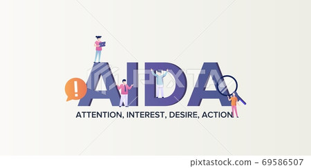 Aida marketing model of consumption . Attention to client causing his interest desire to act and make purchases. Aida marketing model of consumption . Attention to client causing his interest desire to act and make purchases. 69586507
