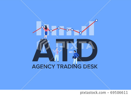 ATD agency trading desk for clients. Marketing system purchasing advertising various business models. 69586611