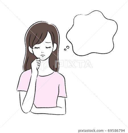 一個擔心的女人認為 69586794