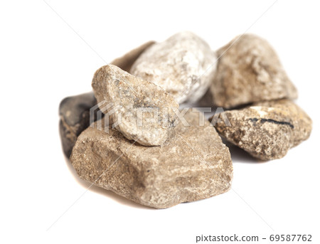 Granite stones isolated on white background Granite stones isolated on white background 69587762