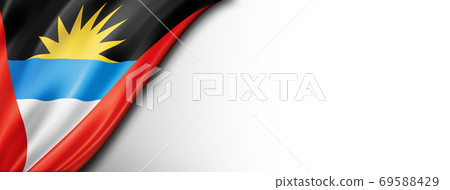 Antigua and Barbuda flag isolated on white banner 69588429